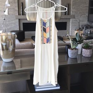 Roxy cream dress/coverup with embroidery detail